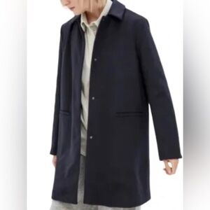 Max Mara Leisure Blu Notte Clava Coat size 46/12 NWT